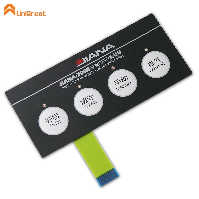 加工定做pet开关面板耐摩擦车载式环保座便器 led薄膜开关